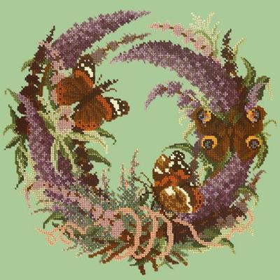 Buddleia Needlepoint Kit Kits Elizabeth Bradley Design Pale Green 
