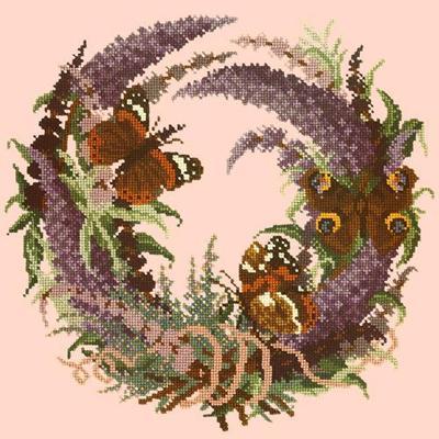 Buddleia Needlepoint Kit Kits Elizabeth Bradley Design Salmon Pink 
