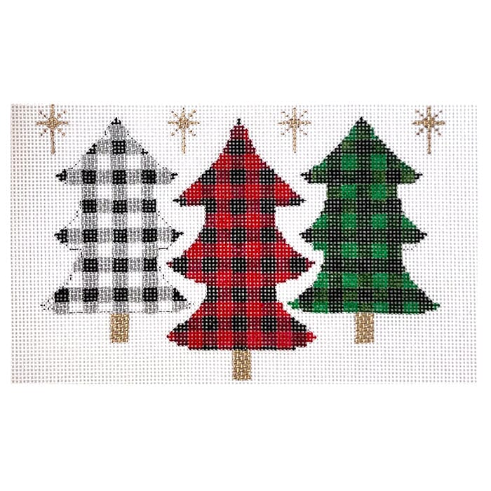 Buffalo Plaid Forest with Stitch Guide Painted Canvas The Princess & Me 
