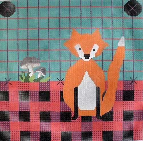 Buffalo Plaid Fox Painted Canvas Birds of a Feather 
