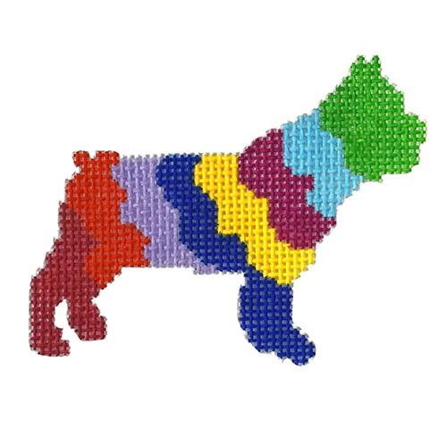 Bulldog Painted Canvas The Plum Stitchery  - 1
