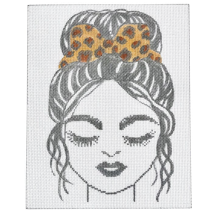 Bun and Cheetah Bow Painted Canvas Alice Peterson Company 