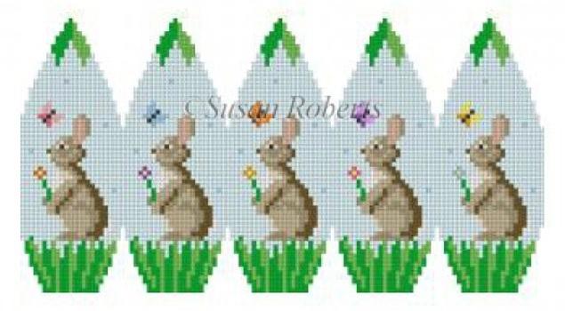Bunnies and Butterflies Painted Canvas Susan Roberts Needlepoint Designs, Inc. 