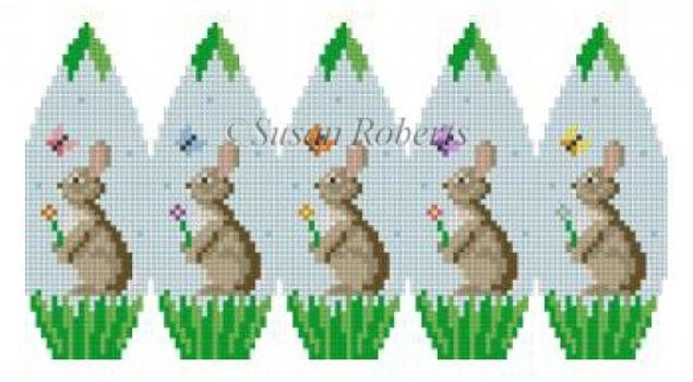 Bunnies and Butterflies Painted Canvas Susan Roberts Needlepoint Designs, Inc. 
