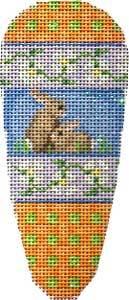 Bunnies / Flower Vine / Lattice Carrot Painted Canvas Associated Talents 
