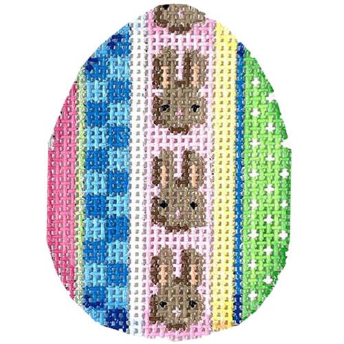 Bunnies / Hop Stripe Mini Egg Painted Canvas Associated Talents 
