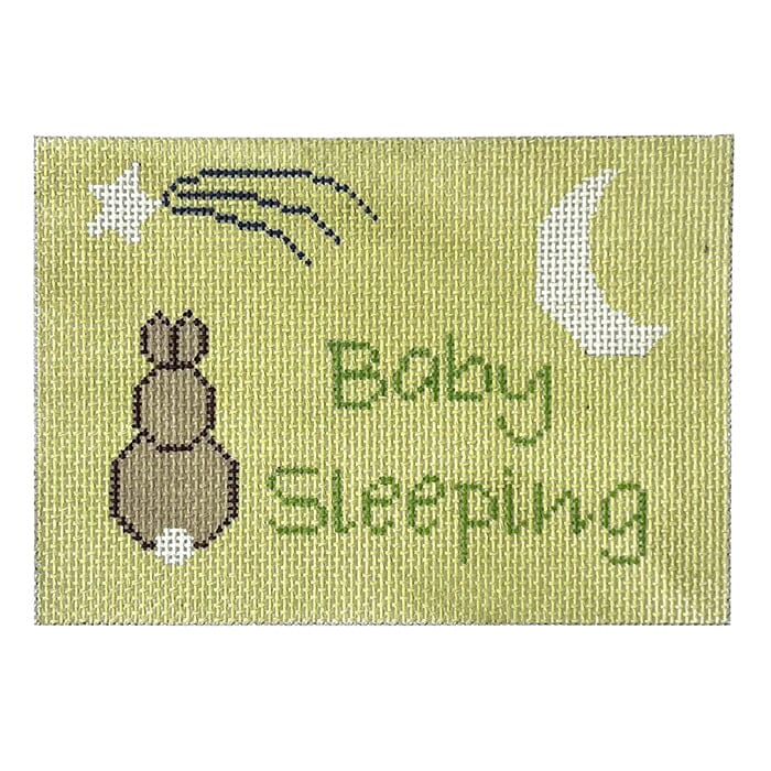 Bunny Baby Sleeping Green Painted Canvas J. Child Designs 