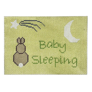 Bunny Baby Sleeping Green Painted Canvas J. Child Designs 
