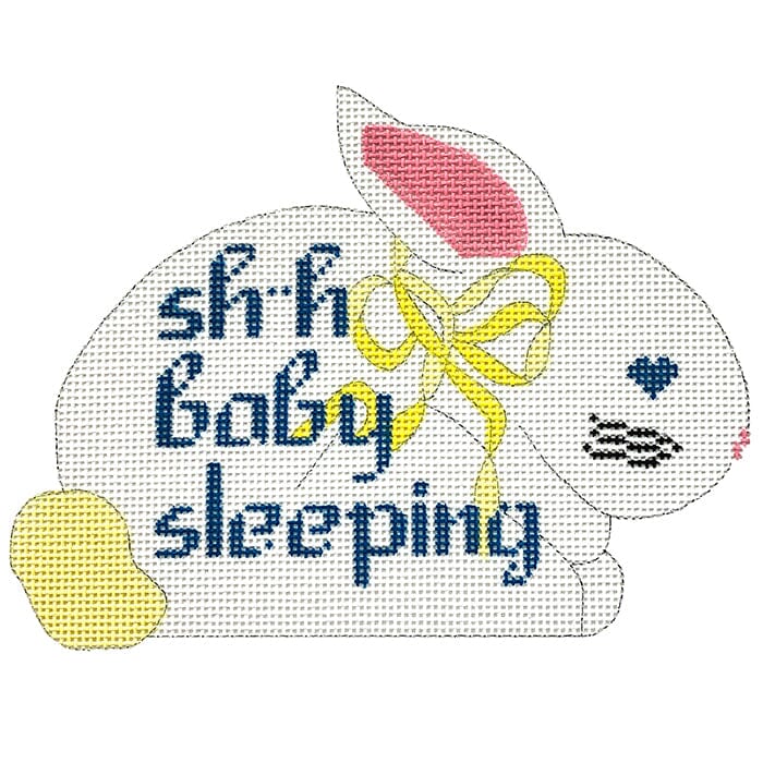 Bunny Baby Sleeping Painted Canvas All About Stitching/The Collection Design 