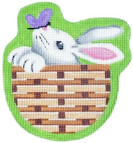 Bunny Basket Painted Canvas Pepperberry Designs  - 1