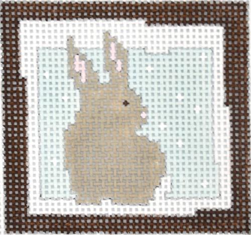 Bunny Blue Background Painted Canvas Pippin  - 1