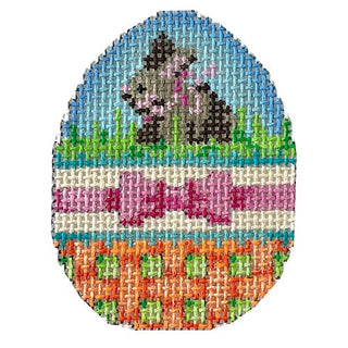 Bunny / Bow / Orange Lattice Mini Egg Painted Canvas Associated Talents 
