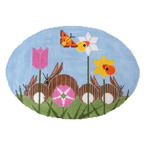 Bunny Bunch Painted Canvas Charley Harper 
