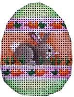 Bunny / Carrot Stripes Mini Egg Painted Canvas Associated Talents  - 1