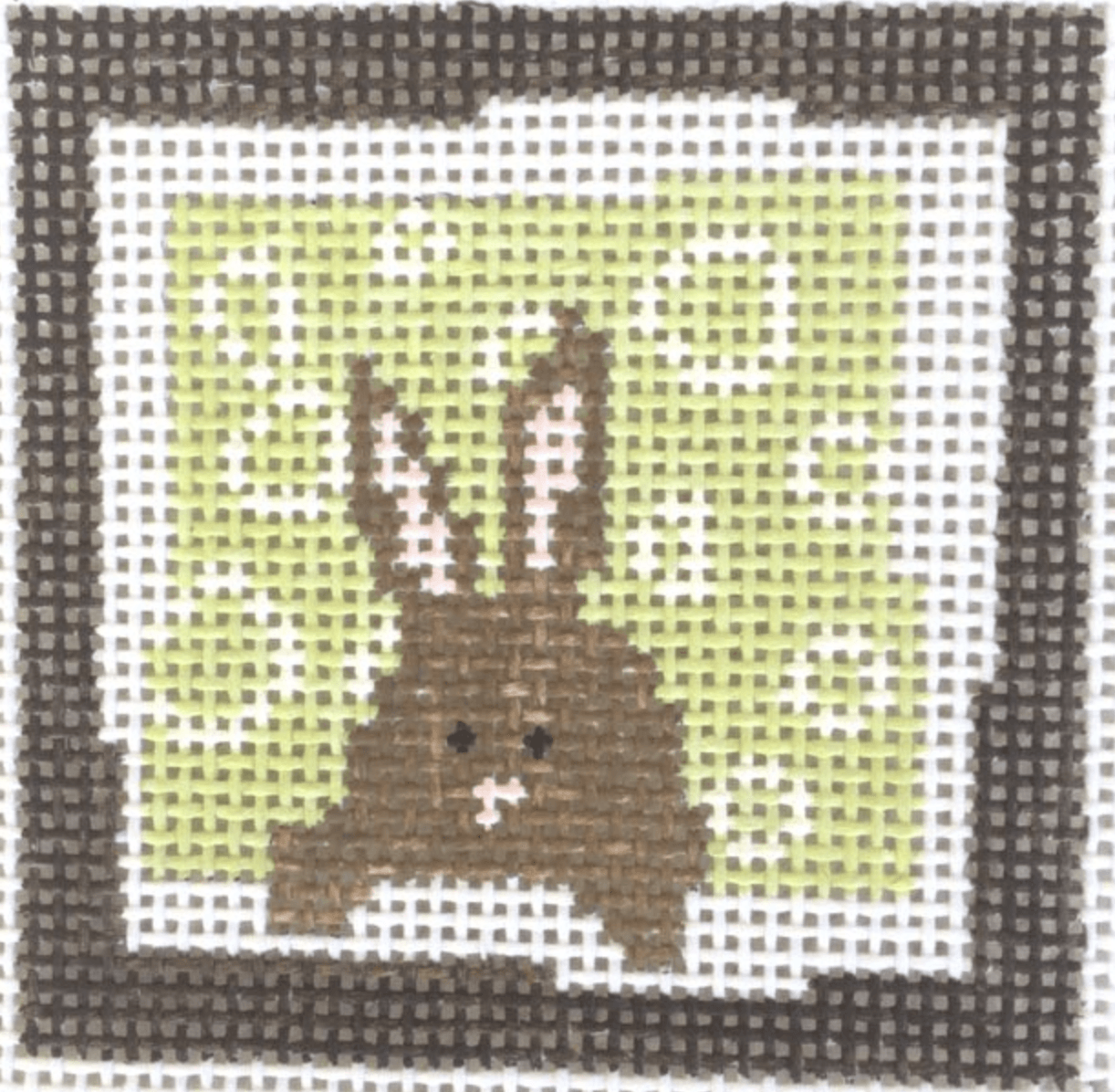 Bunny Green Circles Background Painted Canvas Pippin  - 1