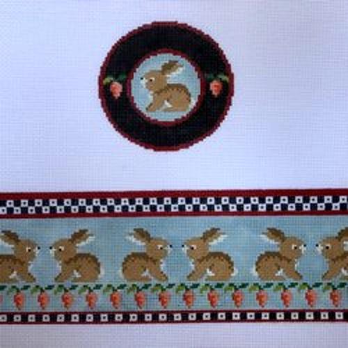 Bunny Hinged Box with Hardware Painted Canvas Funda Scully  - 1