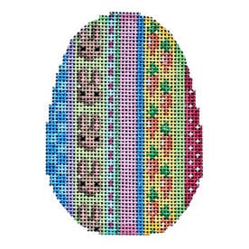 Bunny Hop Stripe Egg Painted Canvas Associated Talents 
