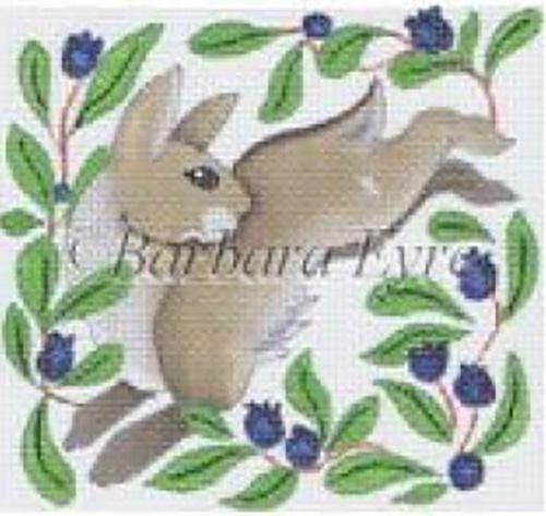 Bunny in Blueberries Trivet Painted Canvas Susan Roberts Needlepoint Designs, Inc. 
