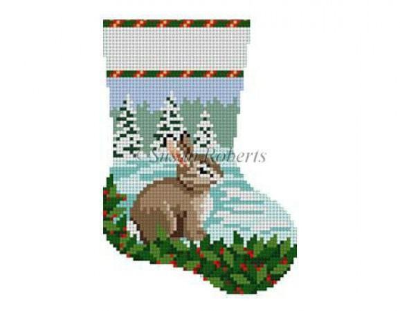 Bunny in Snow Painted Canvas Susan Roberts Needlepoint Designs, Inc. 