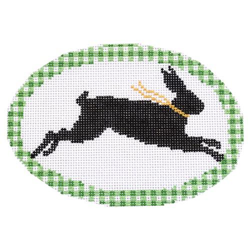 Bunny Silhouette Painted Canvas The Plum Stitchery  - 1