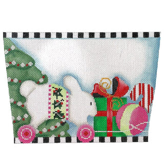 Bunny Toys Stocking Cuff Painted Canvas Associated Talents 
