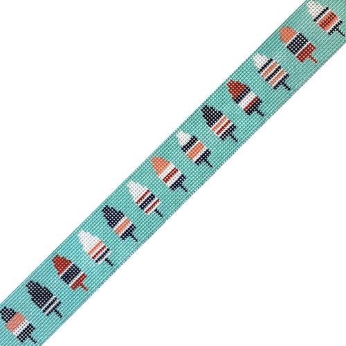 Buoy Dog Collar Painted Canvas Morgan Julia Designs  - 1