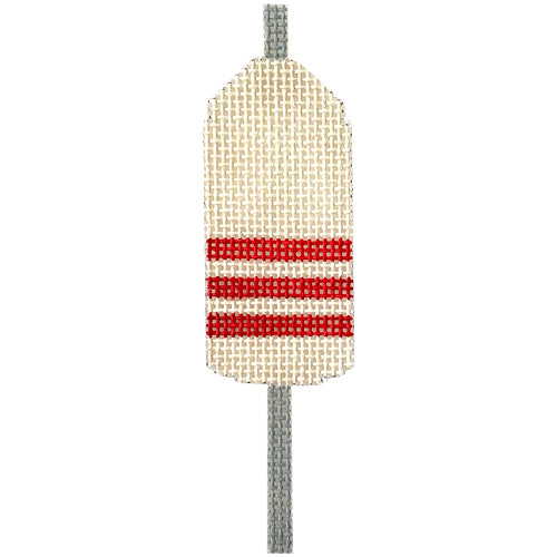 Buoy   Ivory & Red Painted Canvas The Plum Stitchery  - 1