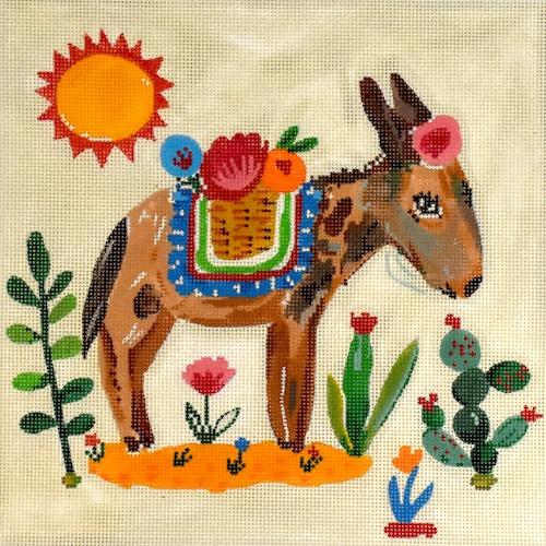 Burro Painted Canvas Kate Dickerson Needlepoint Collections  - 1