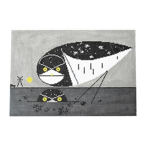 Burrowing Owl Painted Canvas Charley Harper  - 1