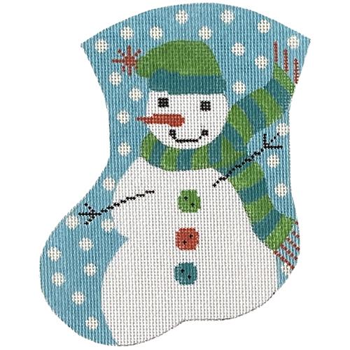 Buster the Snow Boy Mini Stocking Painted Canvas The Meredith Collection 
