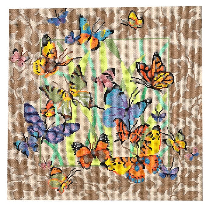 Butterfly Collage Painted Canvas CBK Needlepoint Collections 