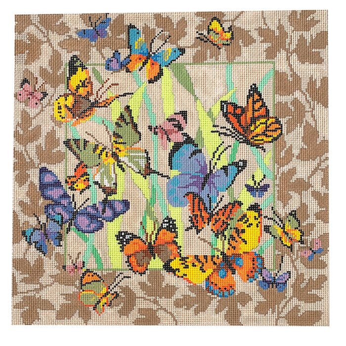 Butterfly Collage Painted Canvas CBK Needlepoint Collections  - 1