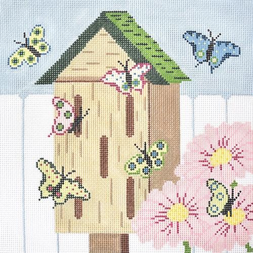 Butterfly Pillow Painted Canvas J. Child Designs  - 1