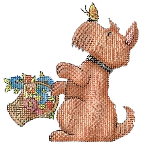 Butterfly Scottie Painted Canvas Painted Pony Designs  - 1