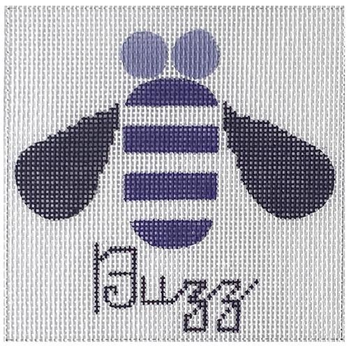 Buzz   Purple & Black Bee Painted Canvas Melissa Prince Designs  - 1
