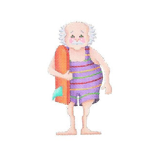 By the Sea   Henry the Beach Hunk in Swimsuit Painted Canvas Burnett & Bradley 
