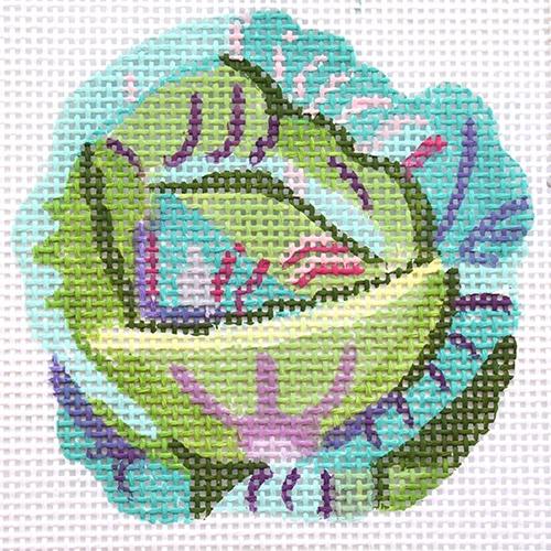Cabbage Coaster Painted Canvas Jean Smith 
