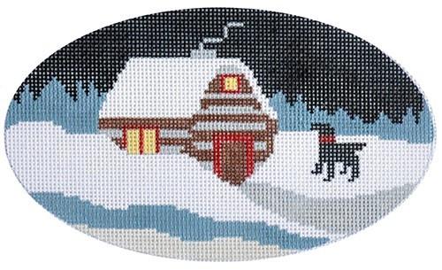 Cabin by the Stream Painted Canvas CBK Needlepoint Collections 