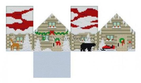 Cabin In Woods Painted Canvas Susan Roberts Needlepoint Designs, Inc.  - 1
