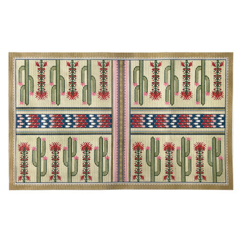 Cactus and Desert Backgammon Board Painted Canvas Thorn Alexander 
