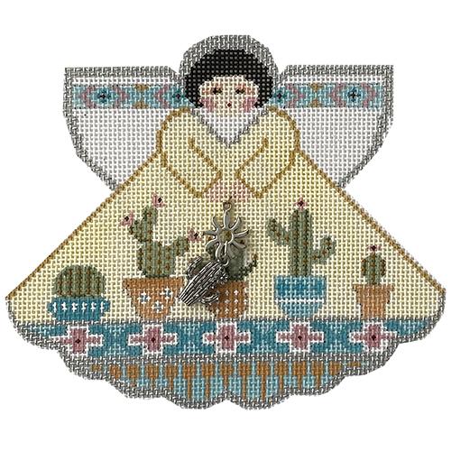 Cactus Flower Angel Painted Canvas Painted Pony Designs  - 1