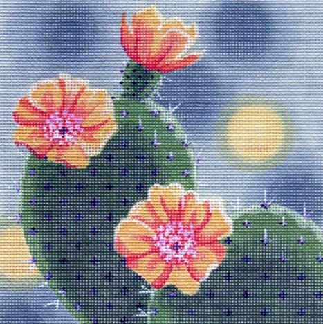 Cactus in Bloom Painted Canvas Labors of Love Needlepoint  - 1