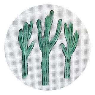 Cactus with Lights Painted Canvas Flower & Vine 
