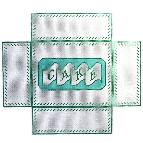 Cake Box Painted Canvas The Plum Stitchery  - 1