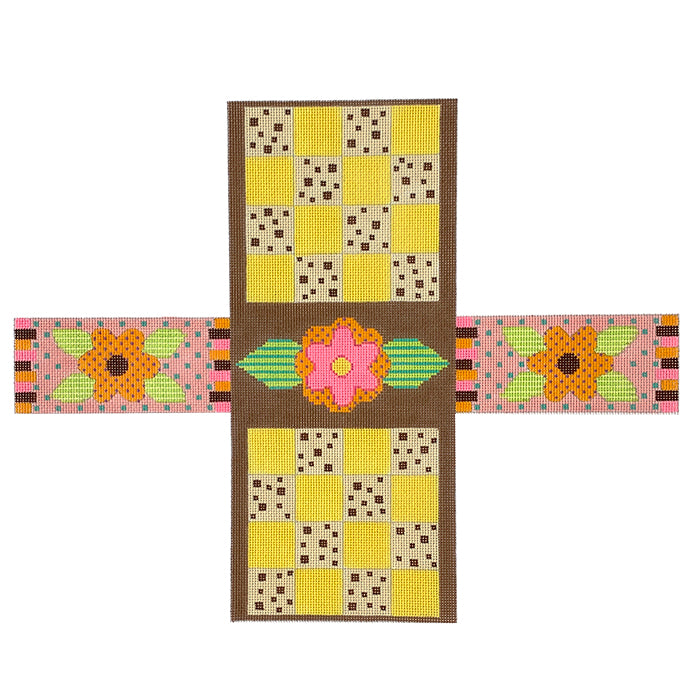 Cake Slice   Triple Chocolate Painted Canvas Eye Candy Needleart  - 1