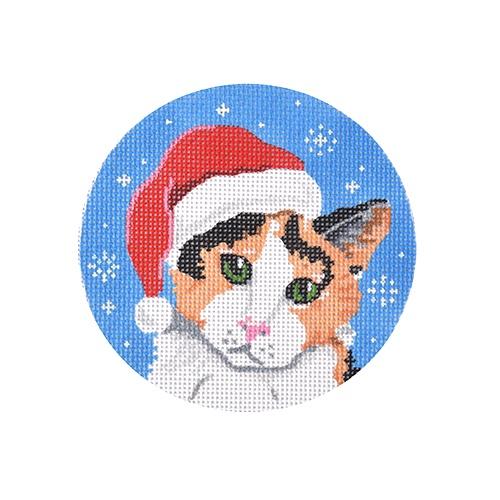 Calico Cat Santa Painted Canvas Pepperberry Designs  - 1