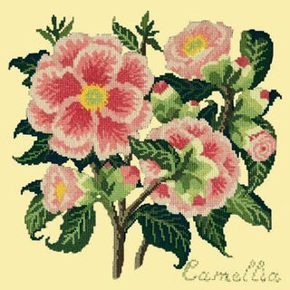 Camellia Needlepoint Kit Kits Elizabeth Bradley Design Butter Yellow 
