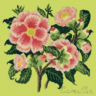 Camellia Needlepoint Kit Kits Elizabeth Bradley Design Pale Lime 
