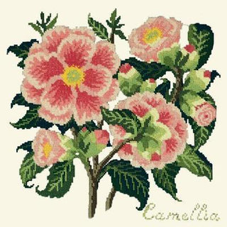 Camellia Needlepoint Kit Kits Elizabeth Bradley Design Winter White 
