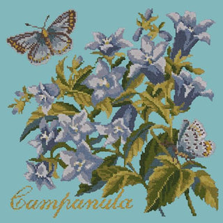 Campanula Needlepoint Kit Kits Elizabeth Bradley Design Duck Egg Blue 
